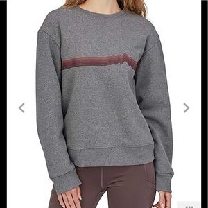 Patagonia Gray Crew Neck Sweater with Red Accent